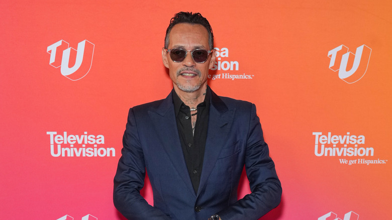 Marc Anthony wearing sunglasses on the red carpet in May 2026