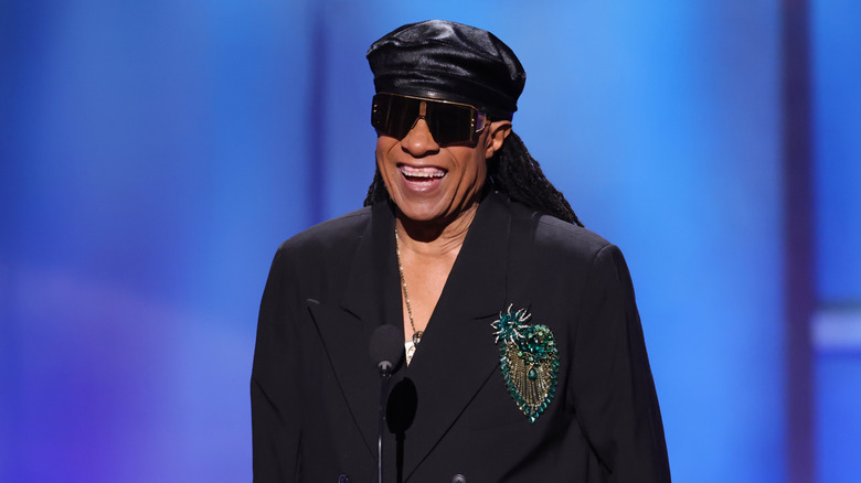 Stevie Wonder smiling in April 2026