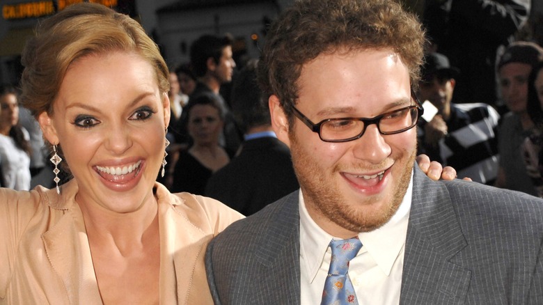 Katherine Heigl and Seth Rogen at the "Knocked Up" premiere