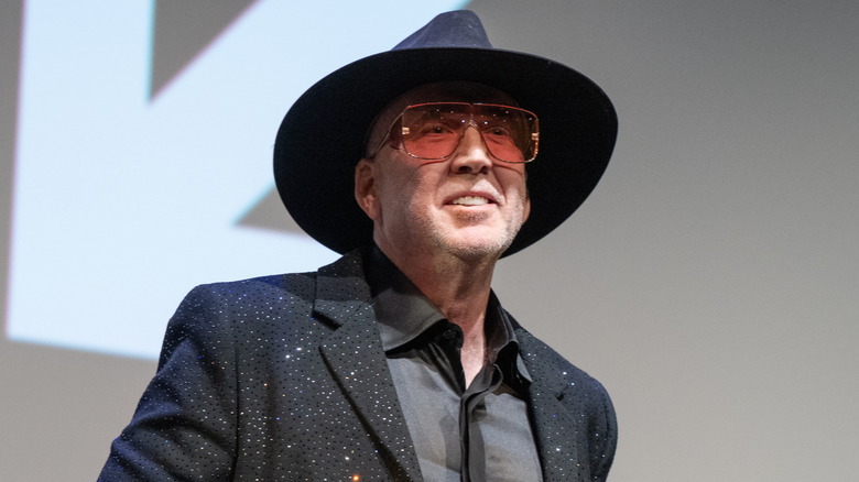 Nicolas Cage smiling on stage at SXSW in 2025