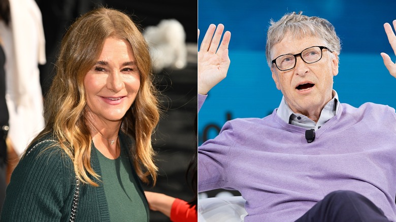 Melinda Gates photographed in New York on September 11, 2023/Bill Gates speaking at the 2019 New York Times DealBook event