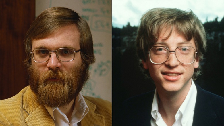 Paul Allen posing for a portrait in 1984/Bill Gates poses for a photo in July 1986