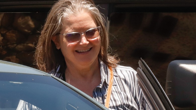Bridget Fonda is seen on July 1, 2025 in Los Angeles, California