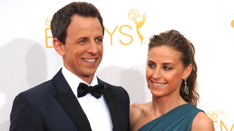 Seth Meyers and Alexi Ashe at the Emmy's
