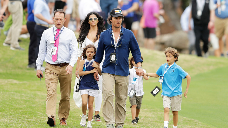 Matthew McConaughey and Camila Alves with their kids