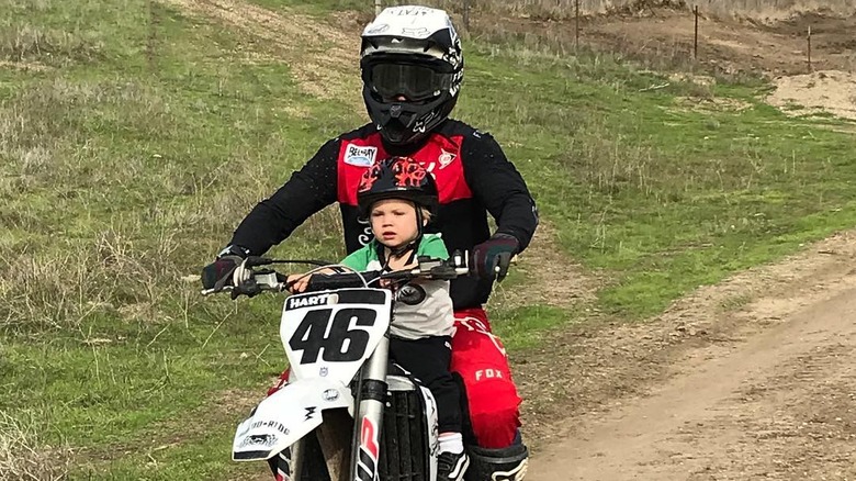 Carey Hart off-roading with son Jameson