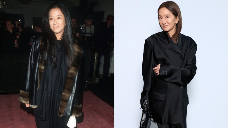 Split image of Vera Wang in 1999 and 2025