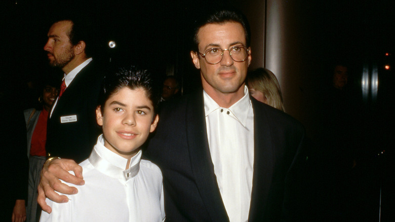 Sylvester Stallone with his son Sage Stallone in childhood