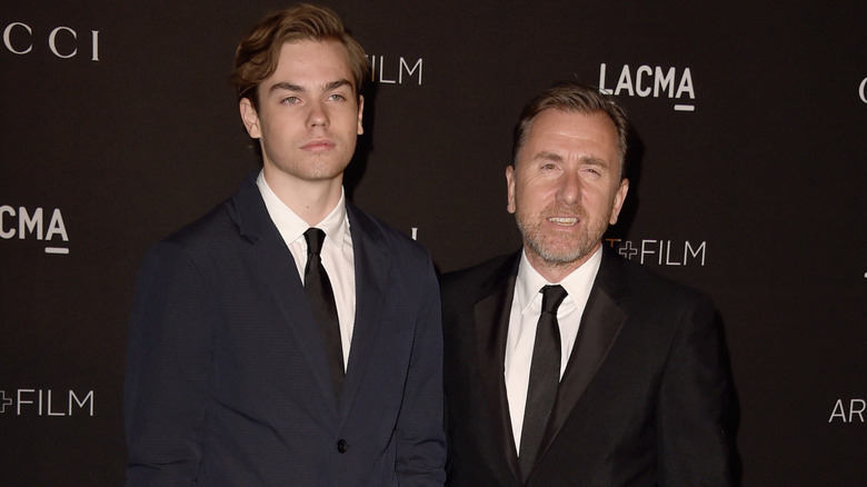 Tim Roth and son Cormac Roth in formal tuxes