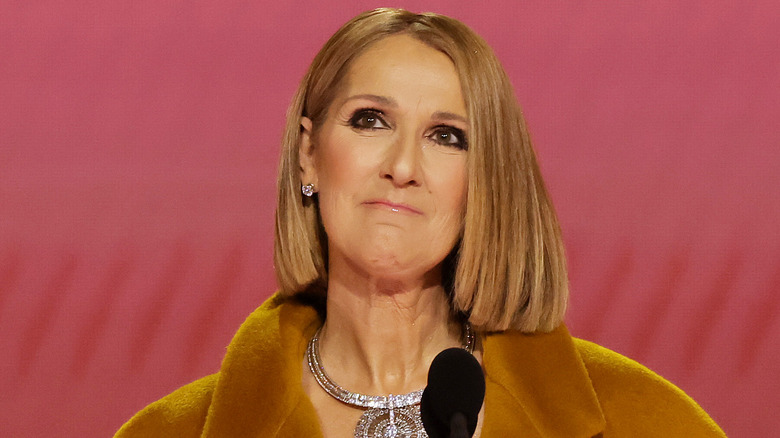 Céline Dion on stage at the 2024 Grammy Awards