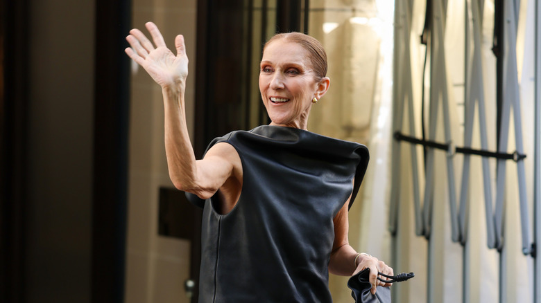 Celine Dion waving