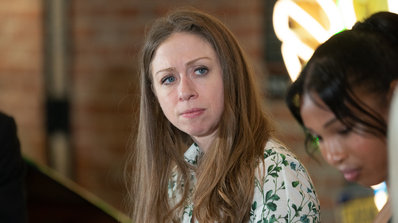Chelsea Clinton looking concerned