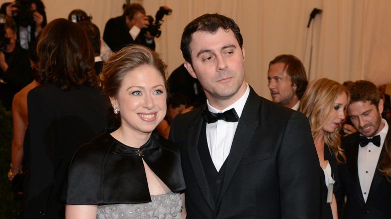 Chelsea Clinton and Marc Mezvinsky attending an event at the Metropolitan