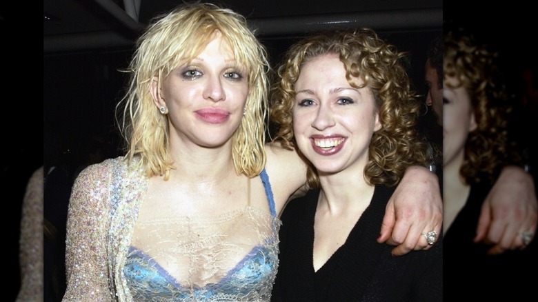 Courtney Love and Chelsea Clinton hanging out at the Old Vic