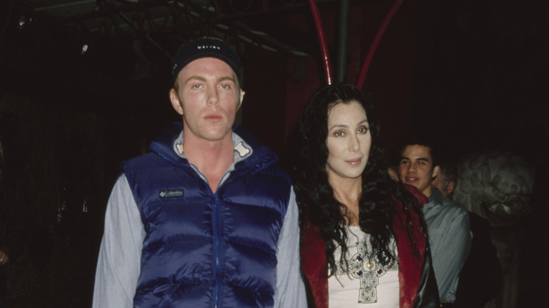 Elijah Blue Allman and Cher walking side-by-side