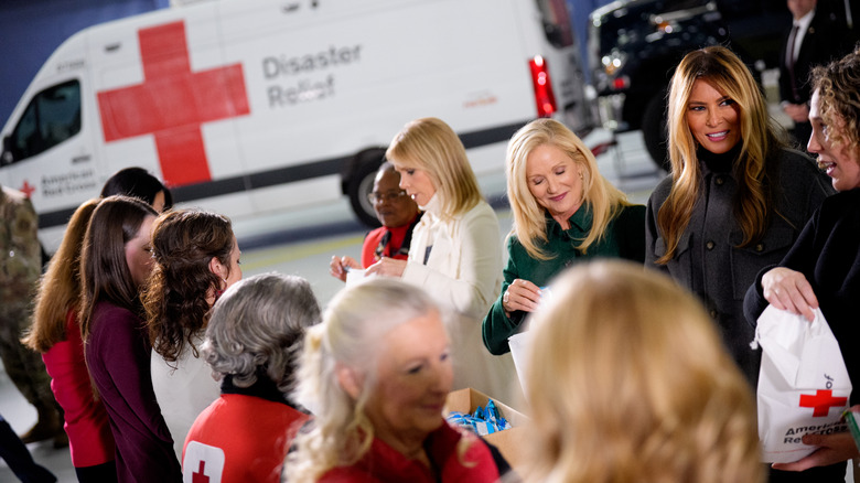 Cheryl Hines and Melania Trump at the Red Cross