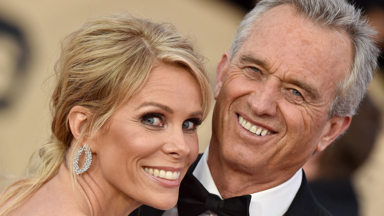 Close-up of Cheryl Hines and RFK Jr. smiling