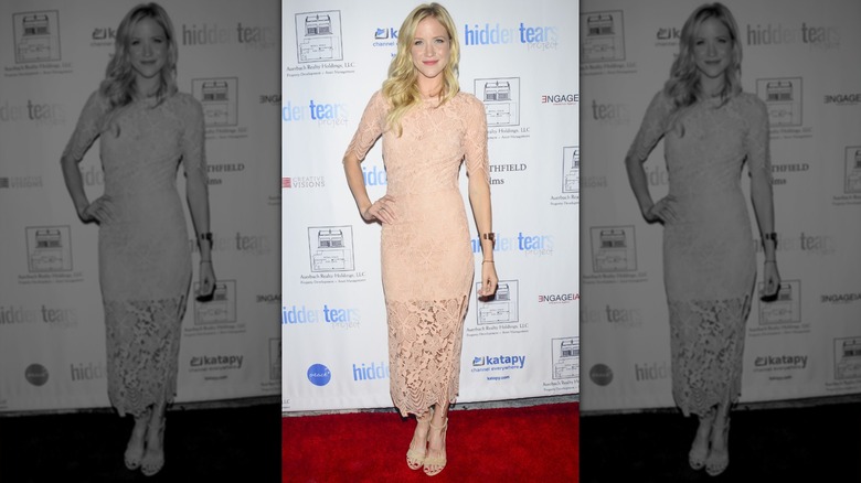 Jessy Schram attends Hidden Tears project launch at Sofitel Hotel, 2015.