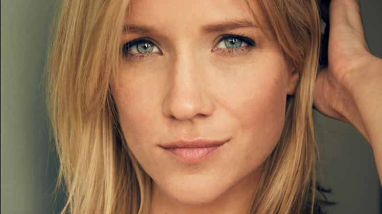 Jessy Schram looking into camera at photoshoot