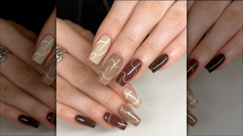 Chocolate and White Nail Design - wide 3