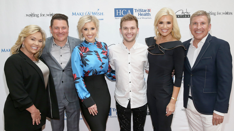 Julie Chrisley from reality show, Chrisley Knows Best, host Jay DeMarcus, Savannah Chrisley, Chase Chrisley and Todd Chrisley from reality show, Chrisley Knows Best