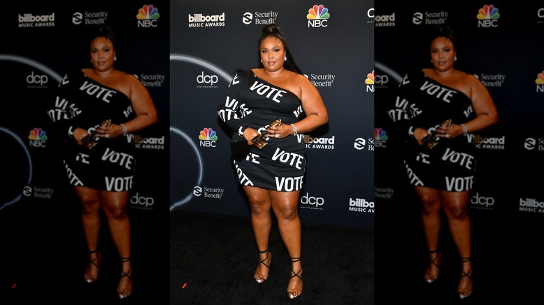 Lizzo on the red carpet at the Billboard Music Awards