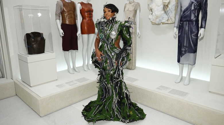 Janelle Monáe in a crazy green and silver Christian Siriano dress at the 2026 Met Gala