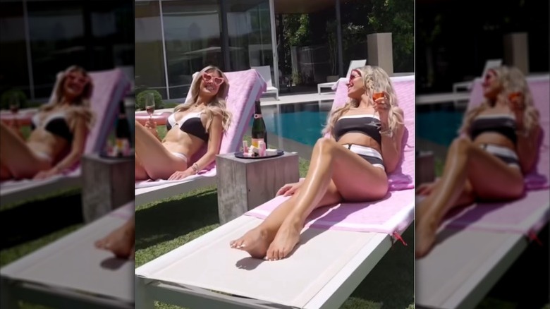 Heather Rae El Moussa and Christina Haack pose together in matching bikinis