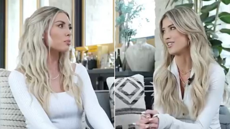 Split image of Heather Rae El Moussa and Christina Haack, both wearing white