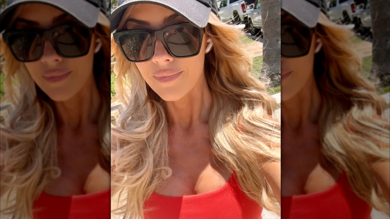 A selfie of Christina Haack in sunglasses posing outside