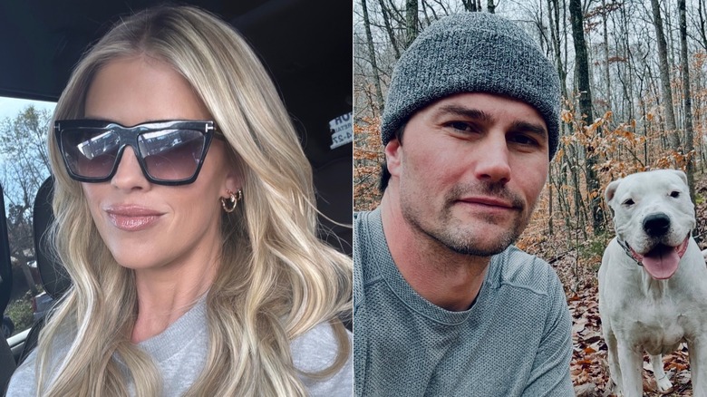 Split image of Christina Haack and Josh Hall smiling