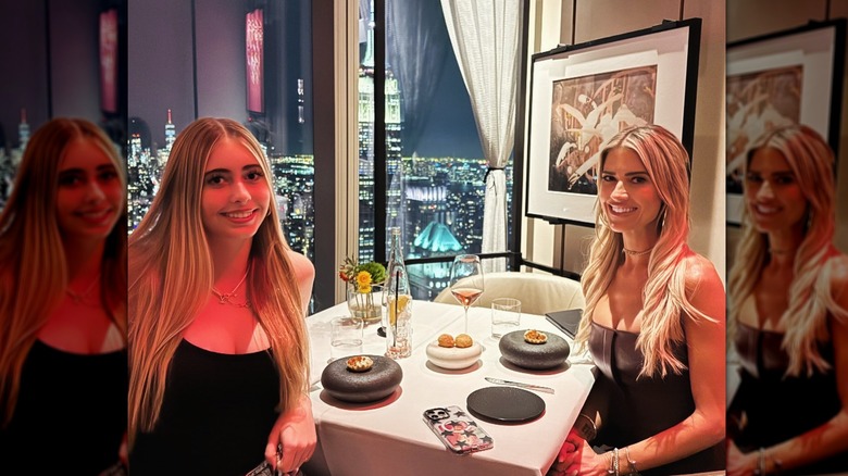 Christina Haack and Taylor El Moussa in a restaurant