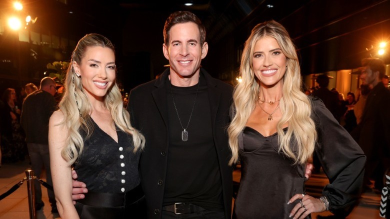 Heather Rae El Moussa, Tarek El Moussa, and Christina Haack pose together in West Hollywood, CA (2025)