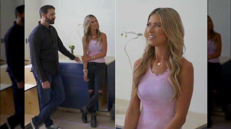 Christina Haack wearing a tie-dye tank top and skinny jeans