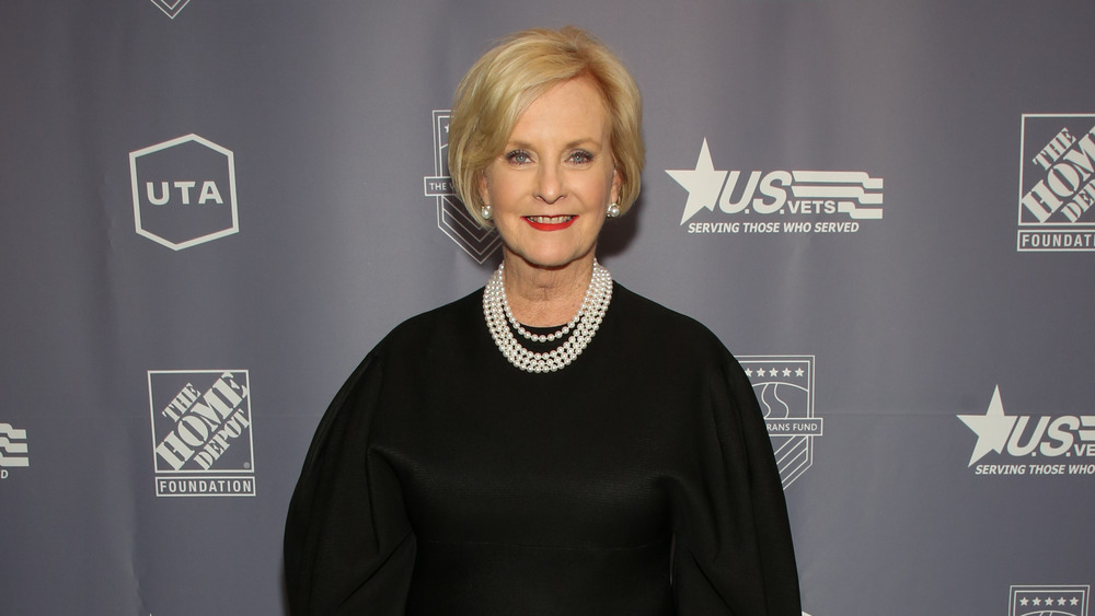 Cindy McCain wearing pearls