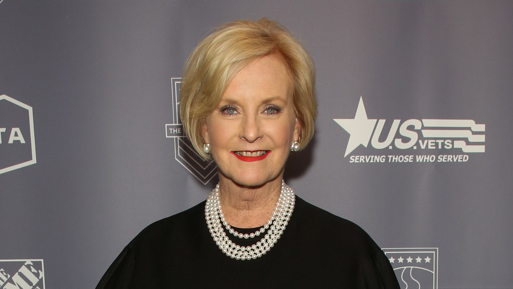 Cindy McCain wearing pearls