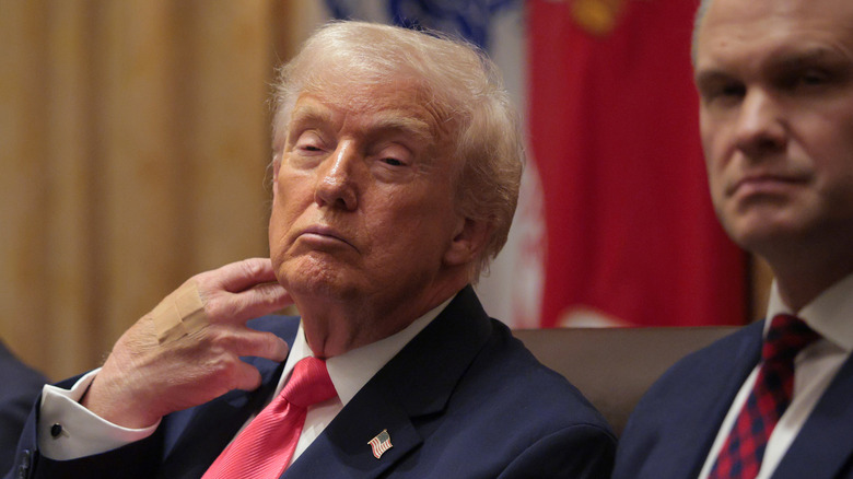 Donald Trump frowning