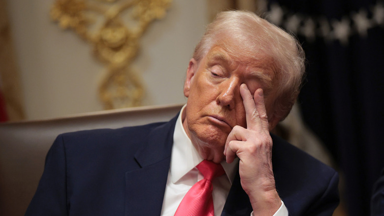Donald Trump closing his eyes