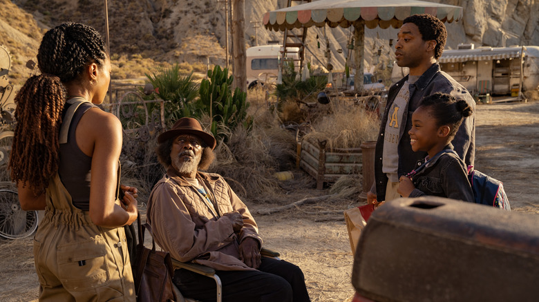Clarke Peters with cast in "The Man Who Fell to Earth"