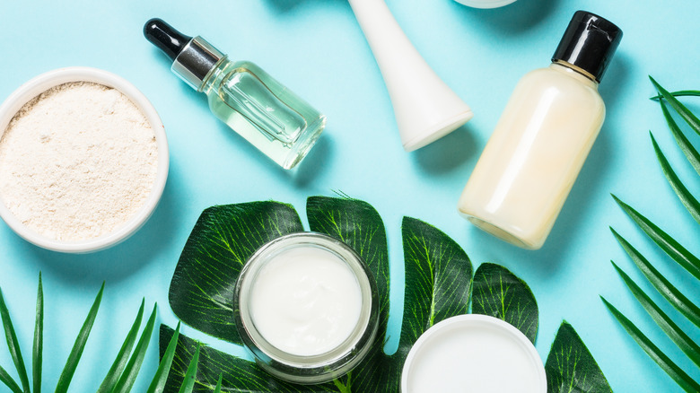 a collection of clean beauty products