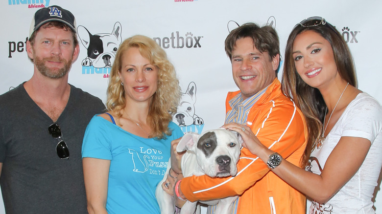 Stacy Poitras, Alison Eastwood, William McNamara and Katie Cleary attend the 2014 California tour of the World's most followed bulldog Manny The Frenchie on April 6, 2014 in Beverly Hills, California.