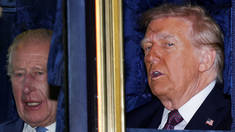 King Charles III and Donald Trump talking