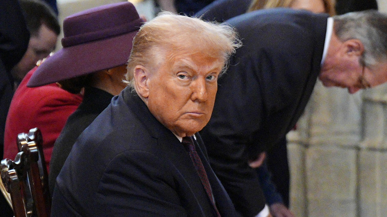 Donald Trump scowling