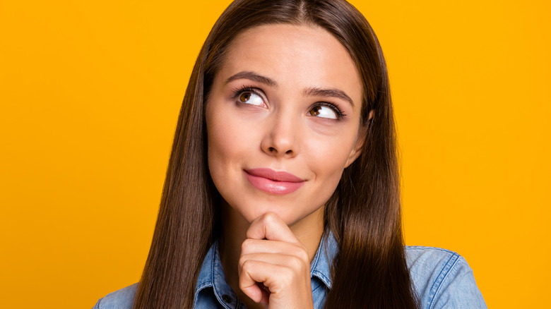 Woman looking inquisitively