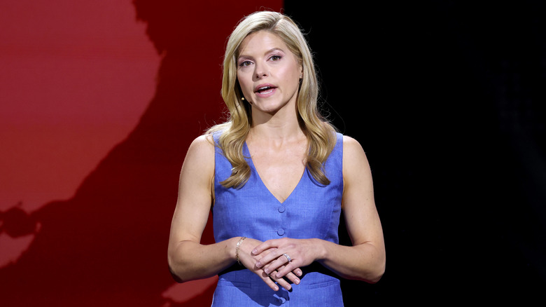 CNN's Kate Bolduan speaks onstage during Warner Bros. Discovery Upfronts in May 2024