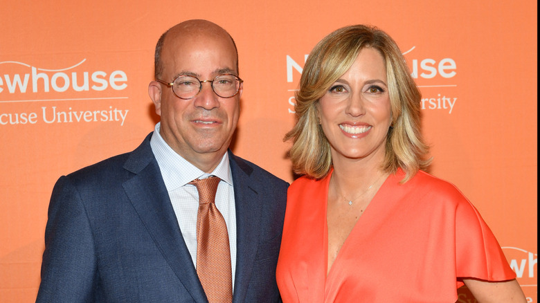 Alisyn Camerota and Jeff Zucker posing for the cameras