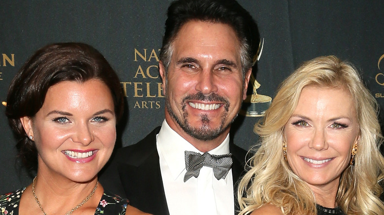 Heather Tom, Don Diamont, and Katherine Kelly Lang smiling