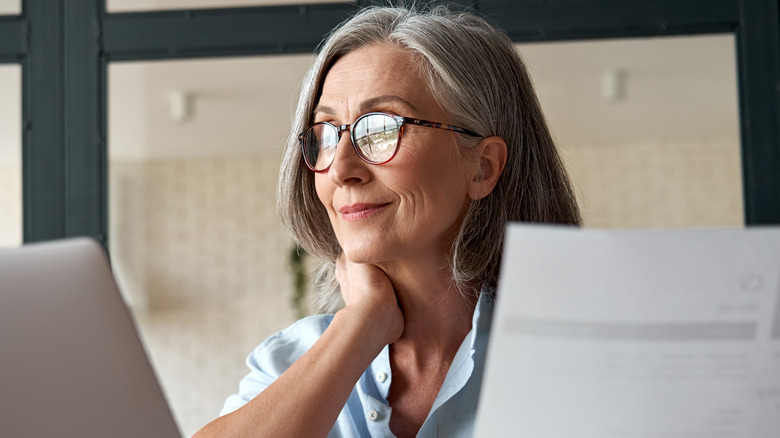 Woman working from home