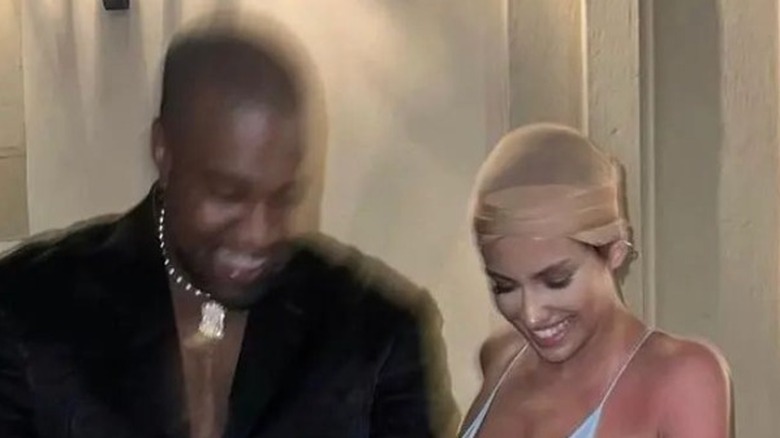kanye west and bianca censori pose together