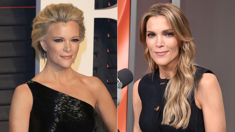 Composite image of Megyn Kelly with short hair and with extensions